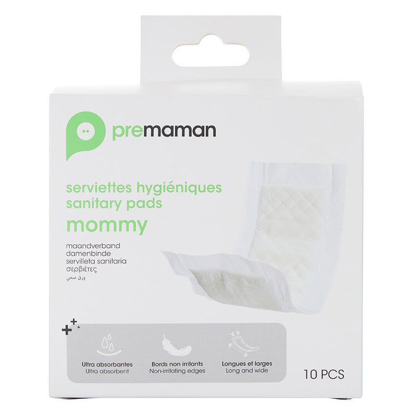 Lot de 10 serviettes hygiéniques post-accouchement Mommy - Prémaman