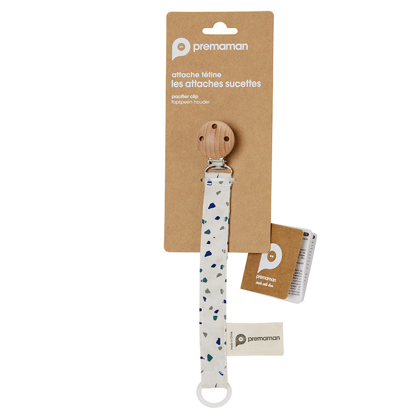 Attache-sucette à clip en bois Graphique - Prémaman