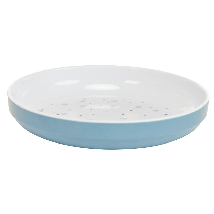 Assiette en mélamine imprimé cœurs bleu - Prémaman