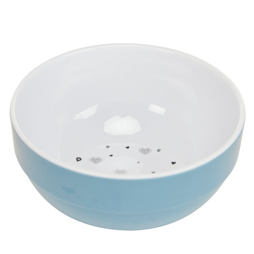 Bol en mélamine imprimé cœurs bleu - Prémaman