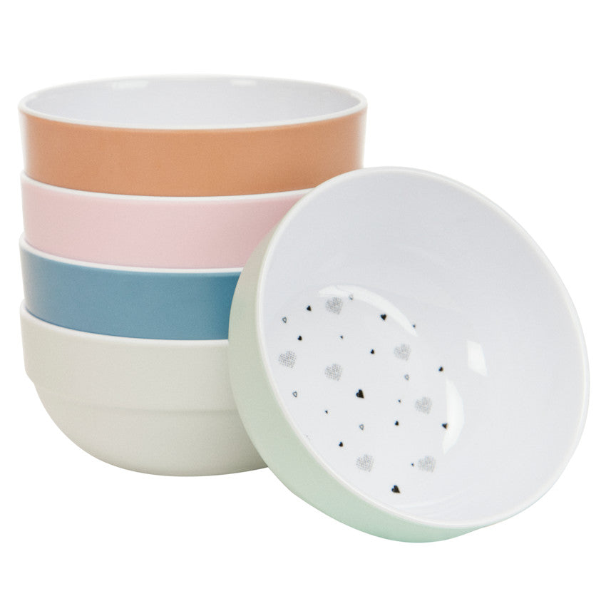 Bol en mélamine imprimé cœurs bleu - Prémaman