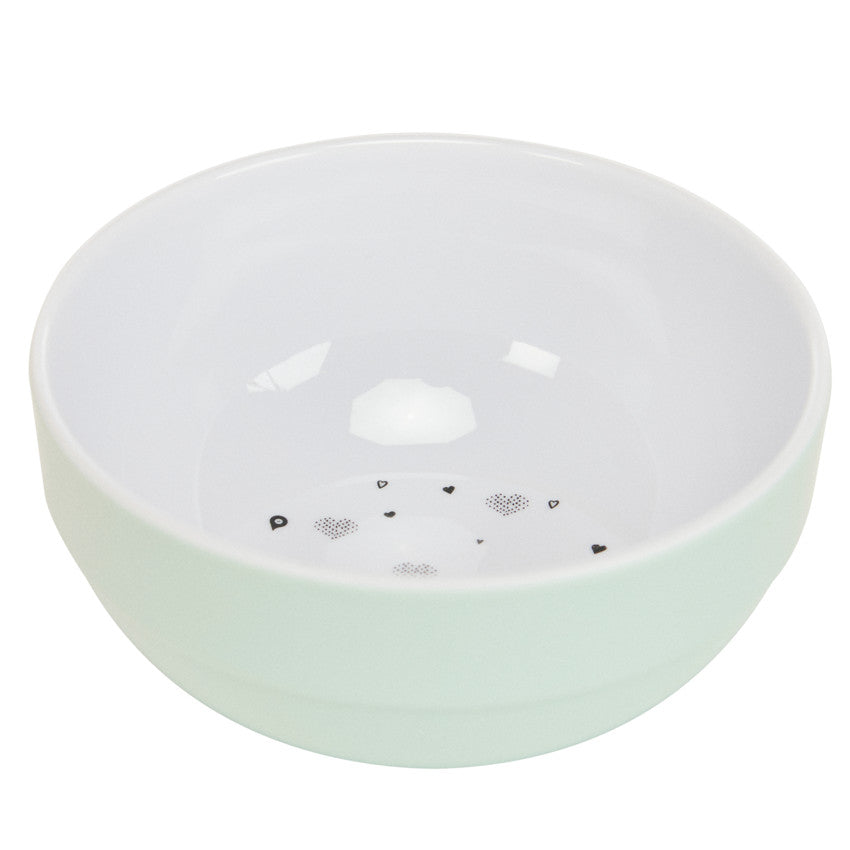 Bol en mélamine imprimé cœurs vert - Prémaman