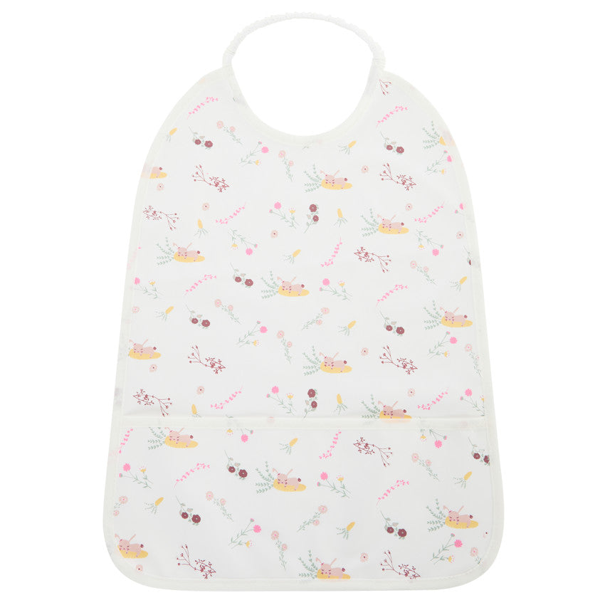 Bavoir imperméable à poche et col élastiqué imprimé fleurs - Prémaman
