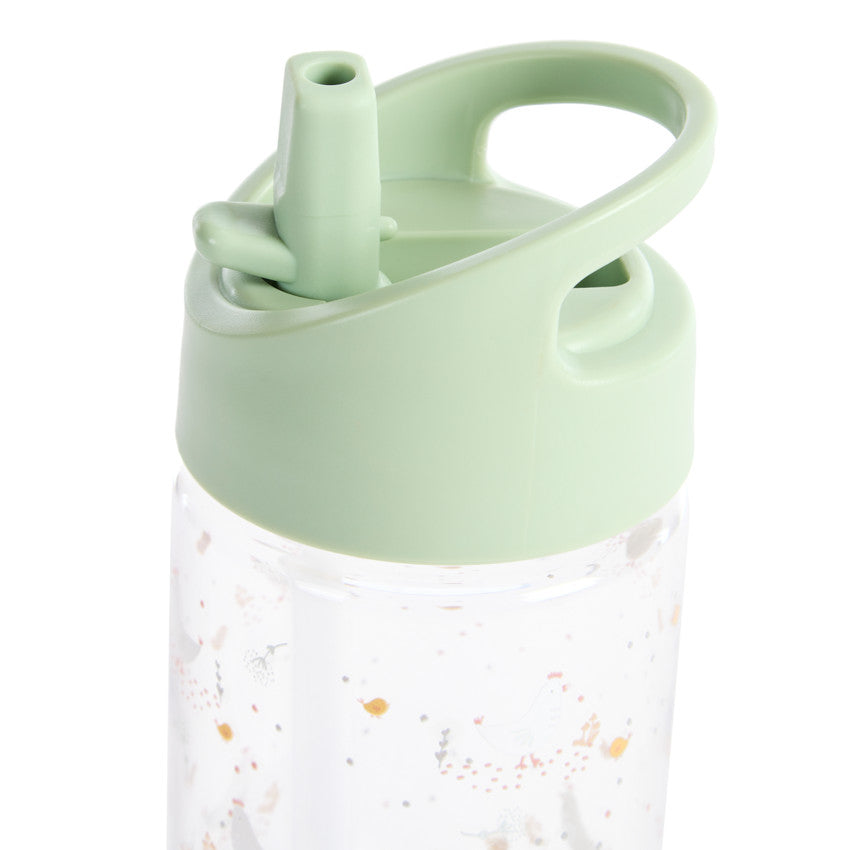 Gourde transparente avec paille rabattable 400 ml La Vie à la Ferme - Prémaman