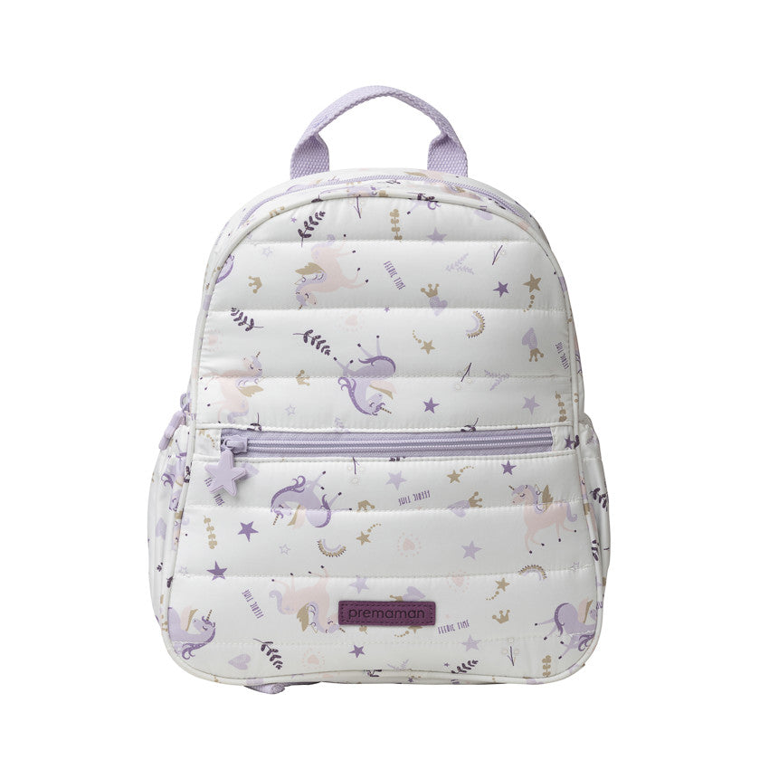 Sac à dos isotherme imprimé licornes blanc - Prémaman