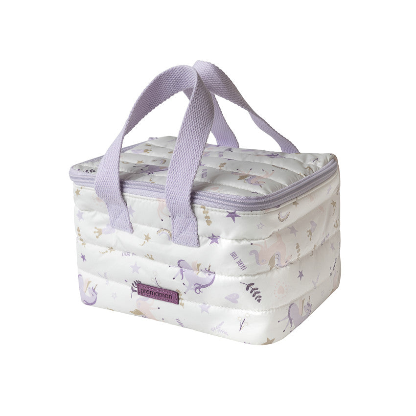 Lunch bag isotherme imprimé licornes blanc - Prémaman