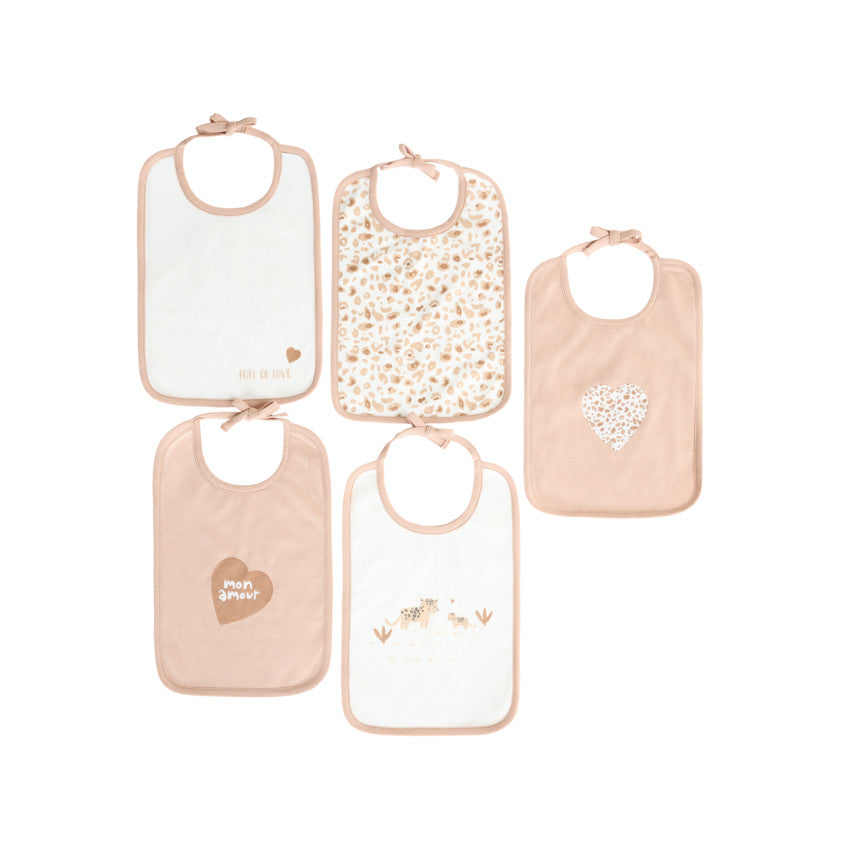 Set of 5 leopard print bibs - Prémaman