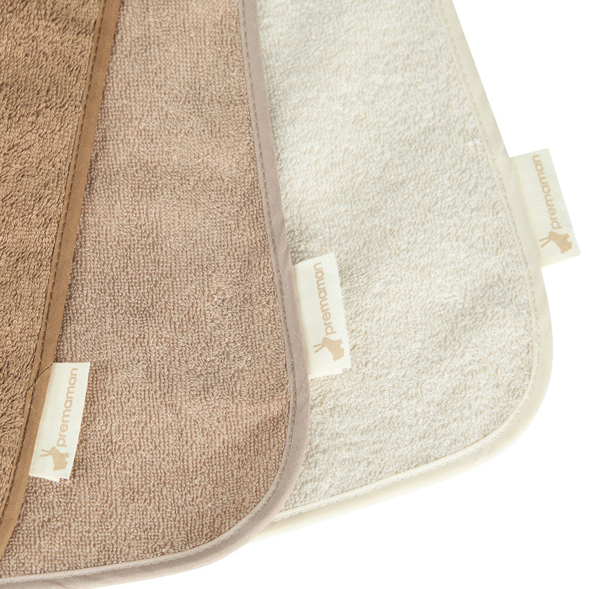 Lot de 3 bavoirs éponge à enfiler beige - Prémaman
