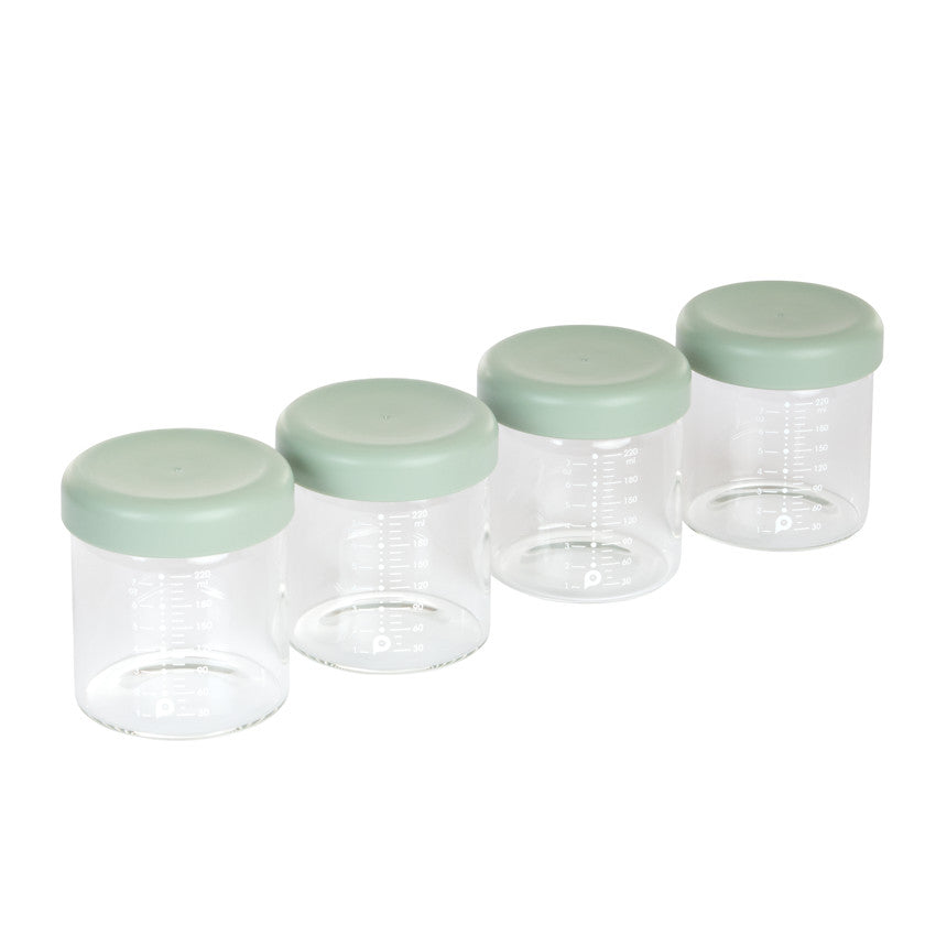 Lot de 4 pots de conservation en verre - 220 ml - Prémaman