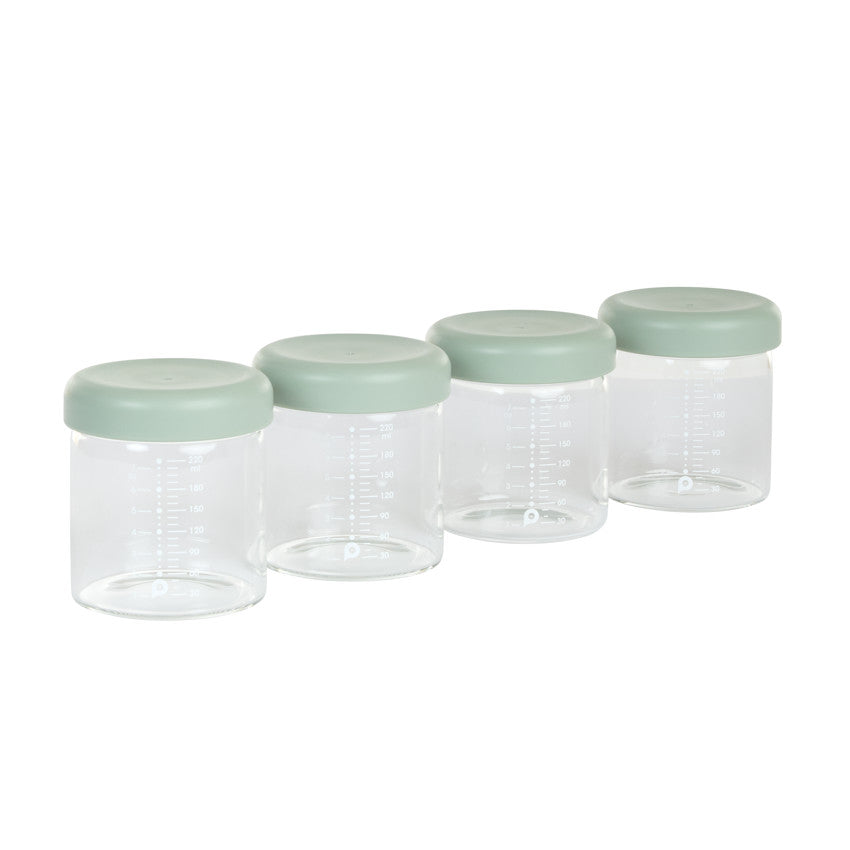 Lot de 4 pots de conservation en verre - 220 ml - Prémaman