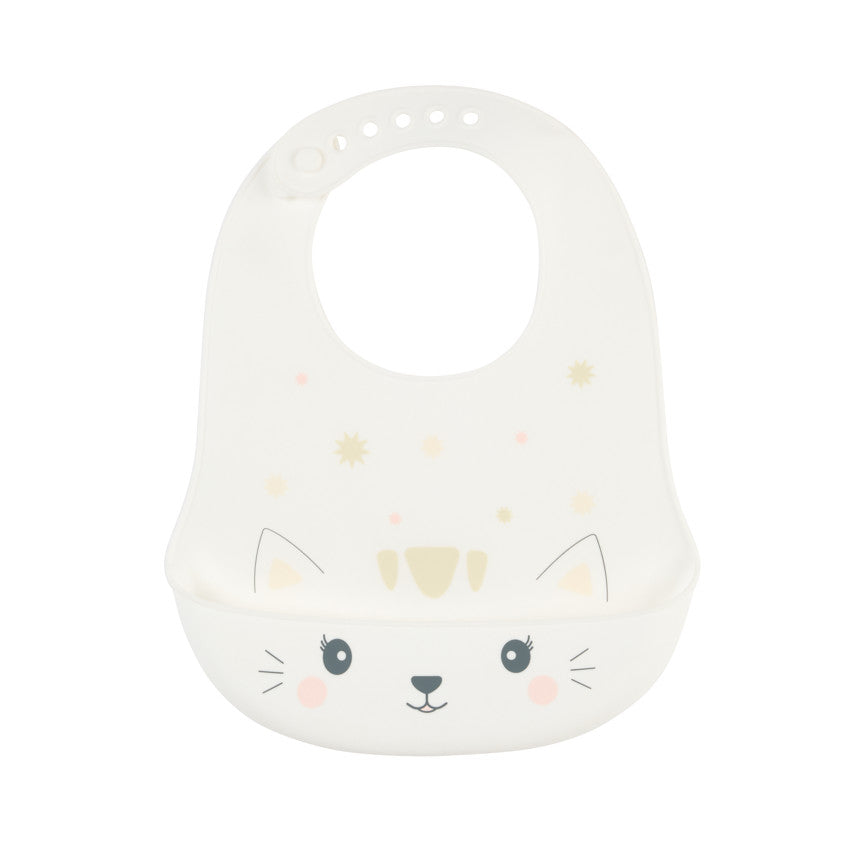 Bavoir Cutie Cat en silicone avec ramasse miettes - Prémaman