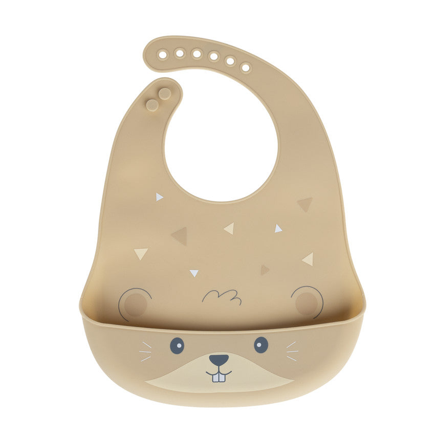 Bavoir en silicone Sweet Beaver - Beige - Prémaman