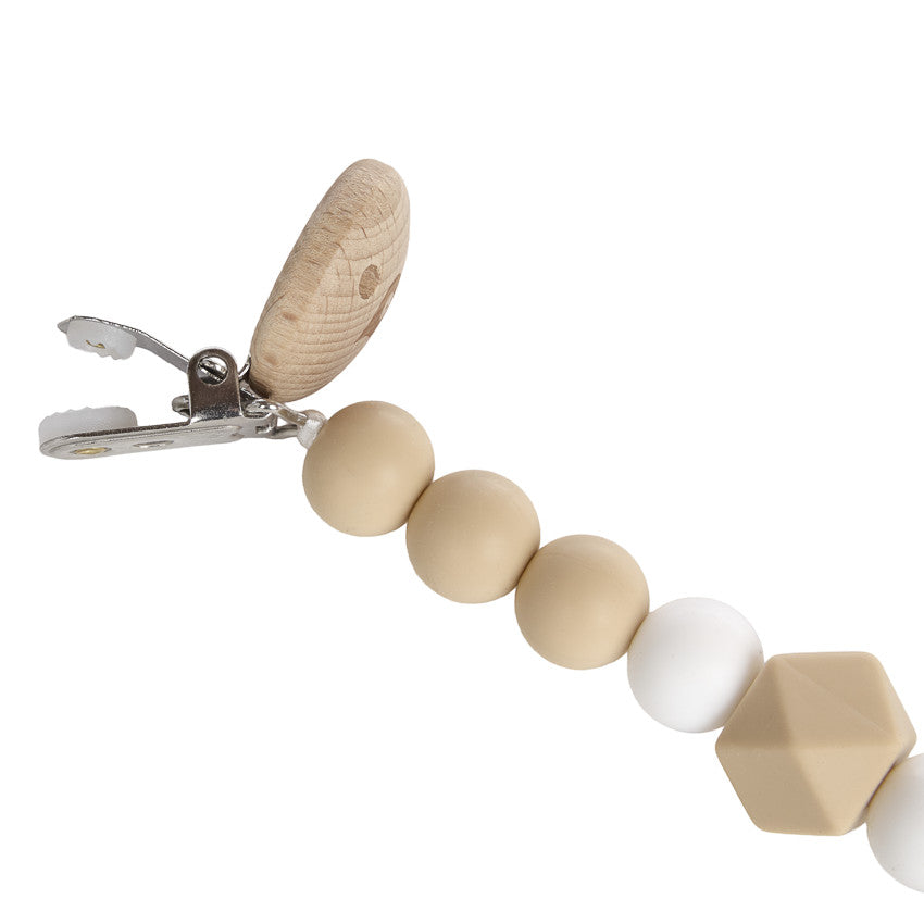 Attache sucette en silicone - Beige - Prémaman