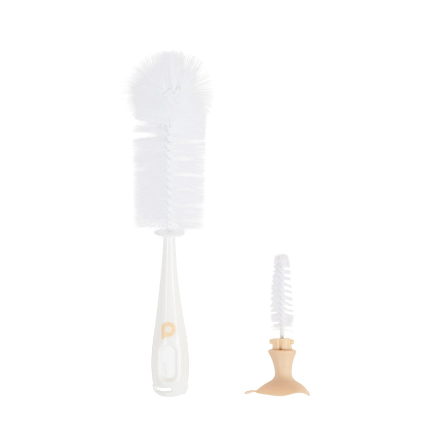 Miamix 2-in-1 Suction Cup Bottle Brush - Beige - Maternity