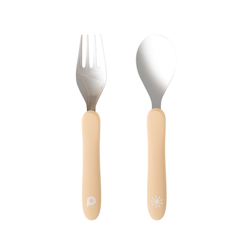 Set de couvert cuillère et fourchette Miamix - beige - Prémaman