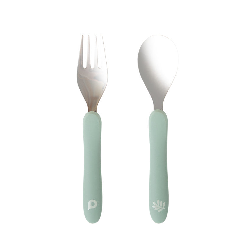Set de couvert cuillère et fourchette Miamix - vert - Prémaman