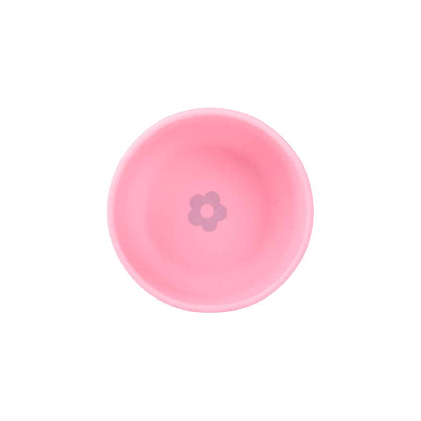 Bol en silicone avec motif fleur au fond et bords arrondis - Prémaman