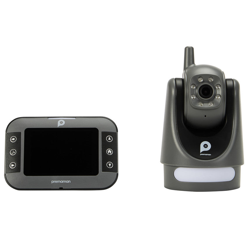 Babyphone vidéo avec caméra rotative Buddy Motion gris - Prémaman