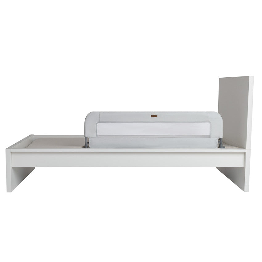 Barrière de lit avec filet et poche 120cm gris - Prémaman