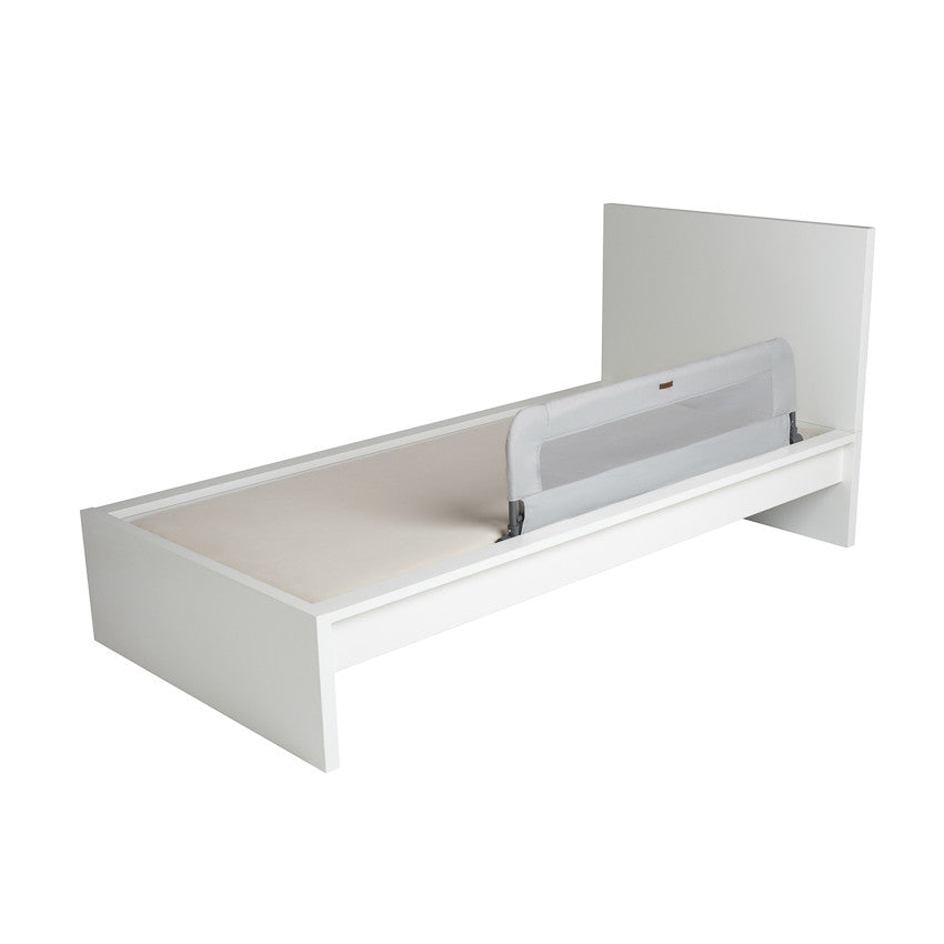 Barrière de lit avec filet et poche 120cm gris - Prémaman