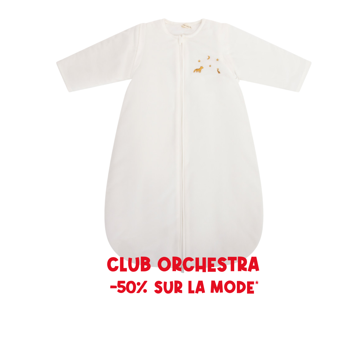 Gigoteuse à manches amovibles TOG 3.5 broderie renard - Prémaman