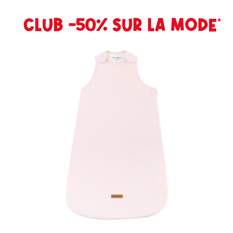 Sleeveless corduroy sleeping bag TOG 3.5 pink - Prémaman