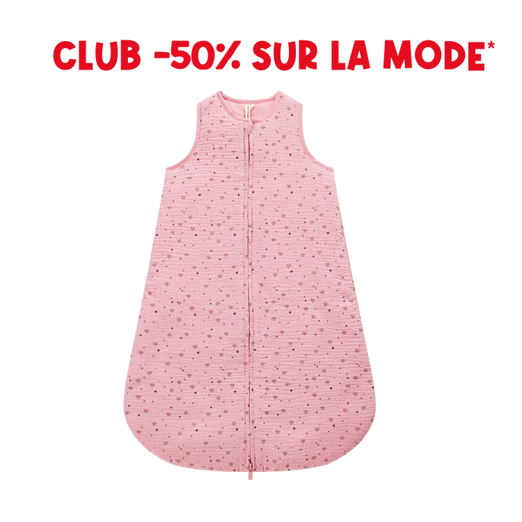Gigoteuse TOG 2 imprimé cœurs en gaze de coton - Prémaman