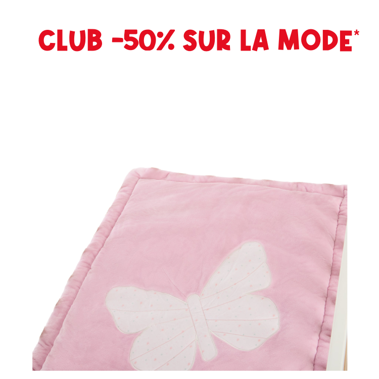 Tapis de parc bi-matière 70 x 95 cm imprimé/Papillon - Prémaman