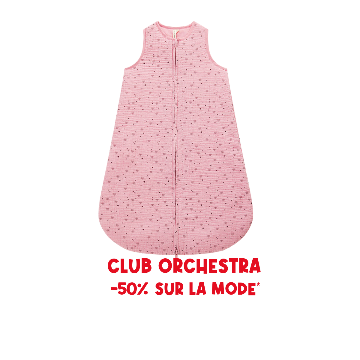 TOG 2 Cotton Gauze Sleeping Bag with Heart Print - Prémaman