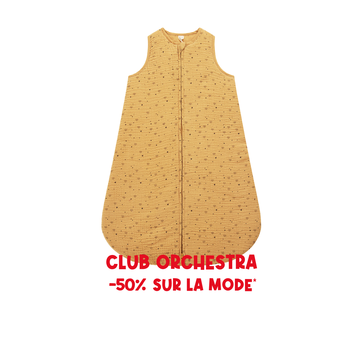 TOG 2 Cotton Gauze Sleeping Bag with Heart Print - Prémaman