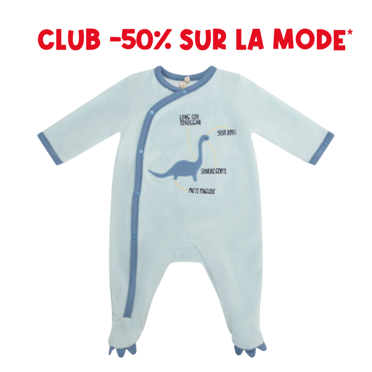 Dors-bien en velours Mes Amis les Dinos pour bébé garçon - Prémaman