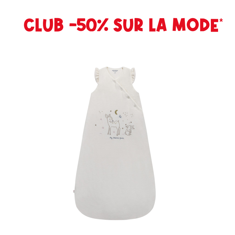 Gigoteuse sans manches TOG 3 en velours 18-36M Little Deer écru - Prémaman