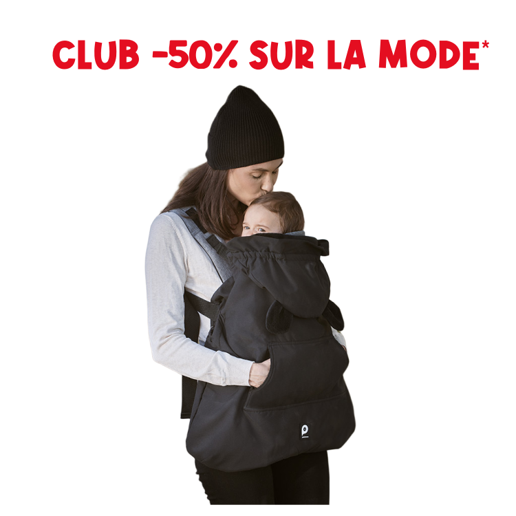Universal warm cover for baby carrier Ourson noir - Prémaman