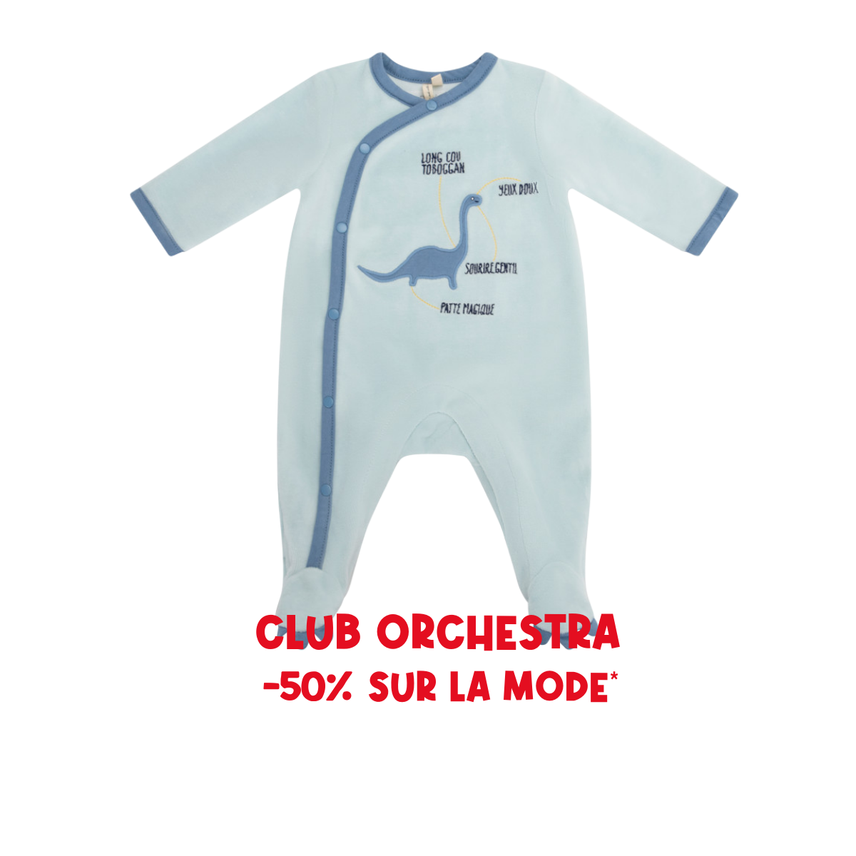 Dors-bien en velours Mes Amis les Dinos pour bébé garçon - Prémaman