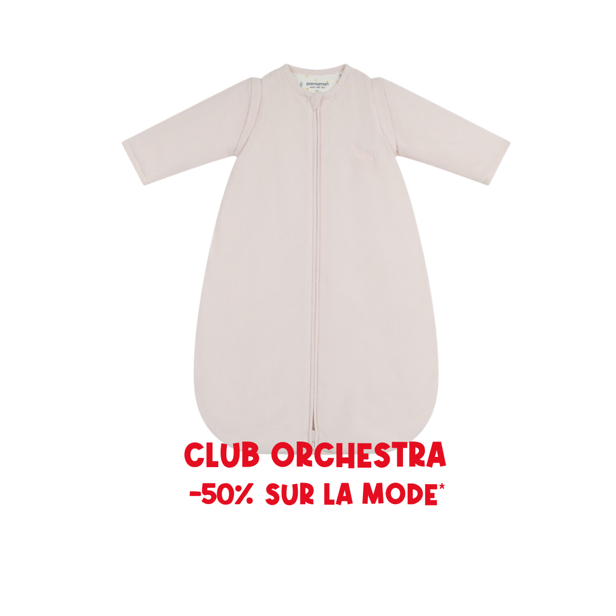 Gigoteuse à manches amovibles en velours côtelé TOG 3.5 biche rose - Prémaman
